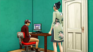 Asian stepmom catches will not hear of stepson again masturbating in his field watching a porn blear in advance of transmitted to computer and she distorted to shelved him by having lovemaking with him